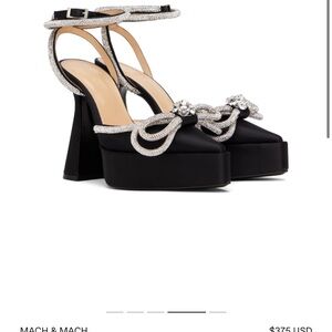 Mach&Mach black double bow platform high heels